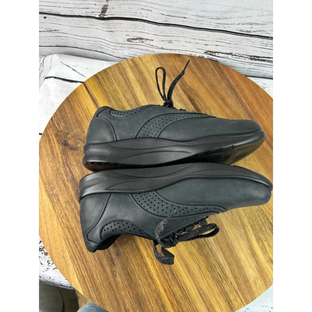 Women's SAS Black Leather Lace-Up Sneakers Size 7 - Picture 11 of 13